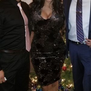 A black cocktail dress